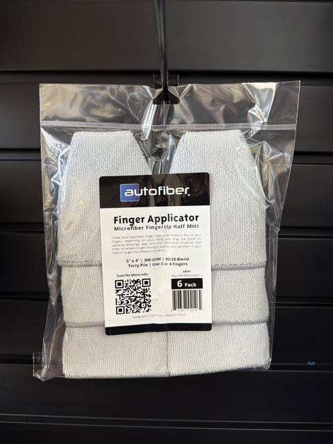 Auto Fiber [Finger Applicator] Microfiber Fingertip Mitt Applicator (5 in. x 4 in.) 6 pack