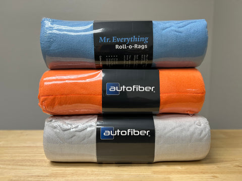AUTOFIBER Mr. Everything Roll-o-Rags: Premium 16x16 Microfiber Towel - 300gsm 70/30 blend
