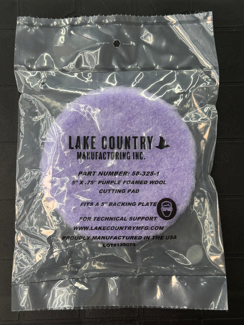 Lake Country Purple Foamed Knitted Wool Pads - 5" x .75"