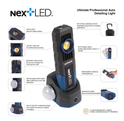 Ultimate Professional Rechargeable Auto Detailing Light - NextLED NT-6692M