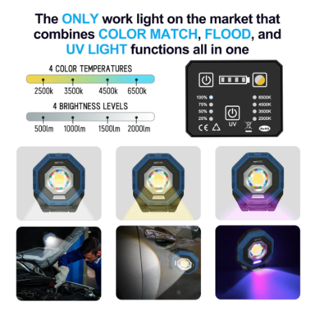 Professional Cordless Color Matching UV Flood Light - NextLED NT-1010UV