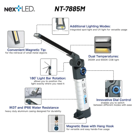 Next LED Foldable Dual Sided Inspection Light - NT-7885M