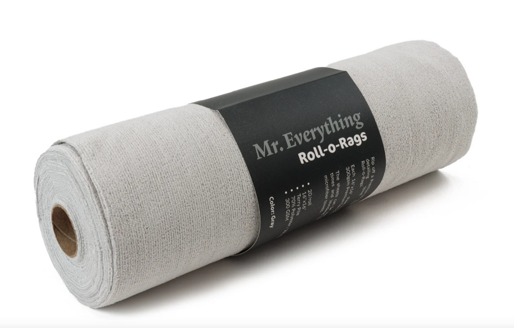 AUTOFIBER Mr. Everything Roll-o-Rags: Premium 16x16 Microfiber Towel - 300gsm 70/30 blend